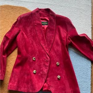 Danier Red Double-Breasted Blazer